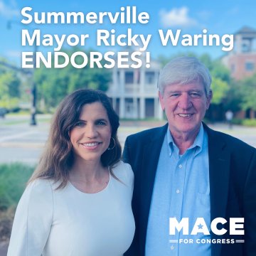 Rep. Nancy Mace Receives Endorsement From Summerville Mayor Ricky Waring