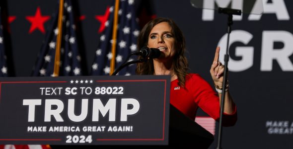Mandatory Credit: Photo by HUNTER CONE/EPA-EFE/Shutterstock (14348551z)
Congresswoman Nancy Mace speaks to supporters of former US President and Republican presidential candidate Donald Trump during a 'Get Out The Vote Rally' campaign event at the Charleston Area Convention Center in North Charleston, South Carolina, USA, 14 February 2024. Trump is running against former South Carolina Governor Nikki Haley in the South Carolina Republican Presidential Primary on 24 February 2024.
Former US President and Republican US presidential candidate Donald Trump campaigns in North Charleston, South Carolina, USA - 14 Feb 2024